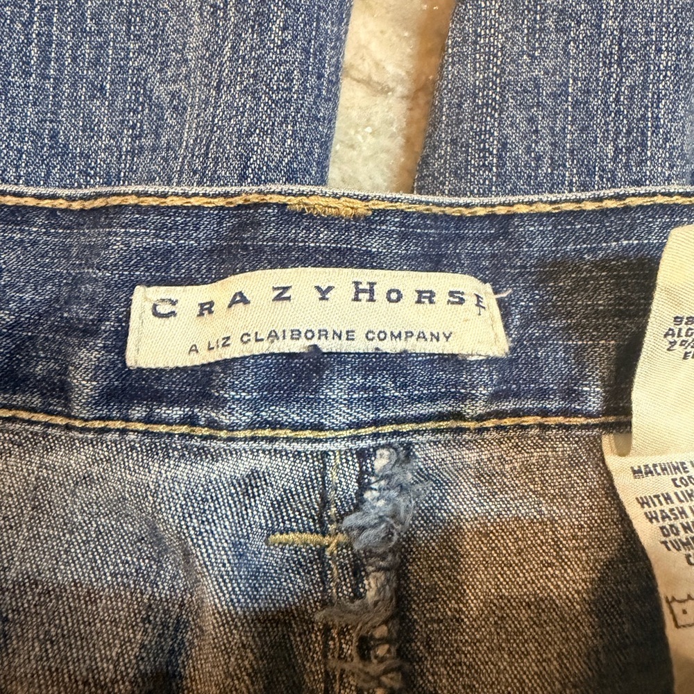 Crazy Horse Liz Claiborne Jeans Women’s Size 14 Blue Stretch Straight Leg Denim - Picture 3 of 9